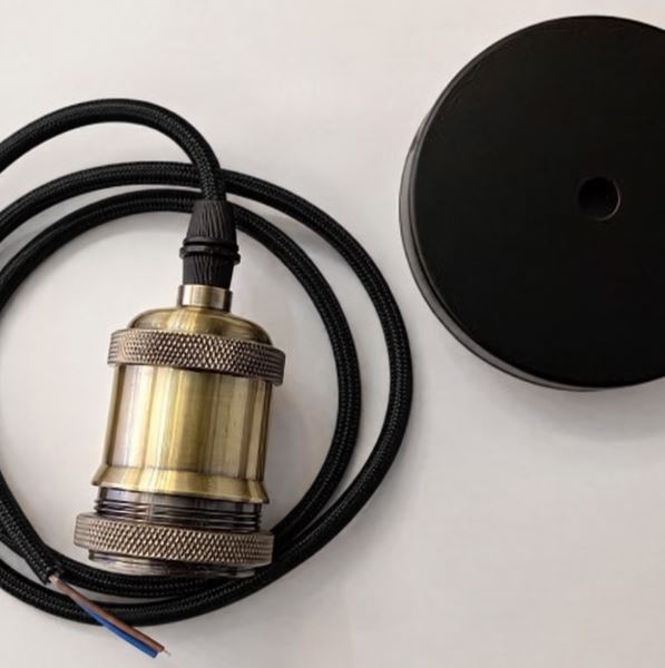 Portalampara Colgante Importado Café LED