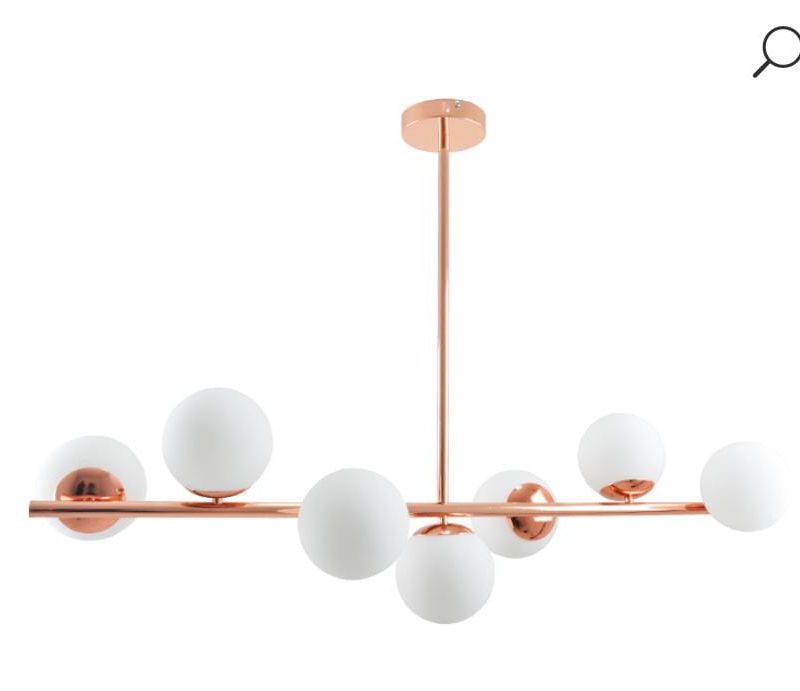 Lampara Led Colgante 7 Luces Oro Rosa