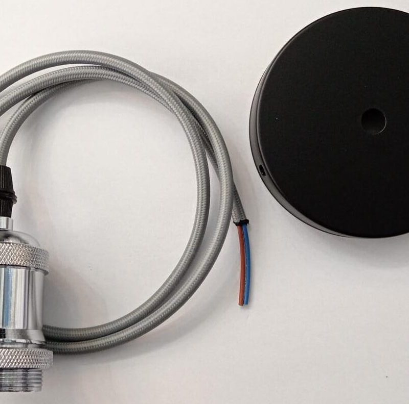 Portalampara Colgante Importado Gris LED