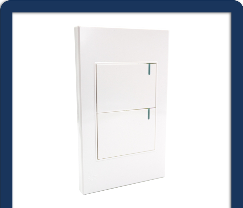 Interruptor doble conmutable Premium white